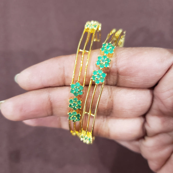 Green stone Bangles Set