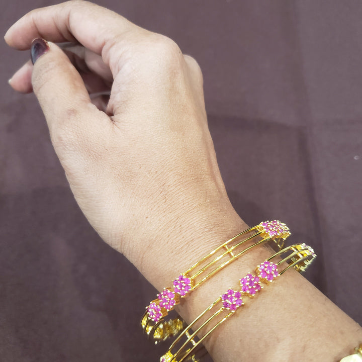 Green stone Bangles Set