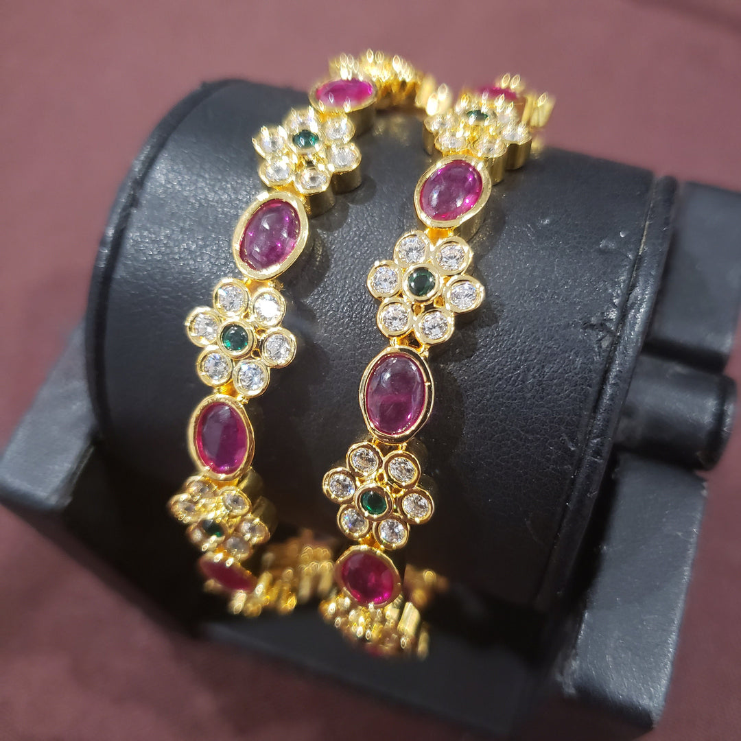 Pink pota stone Bangles