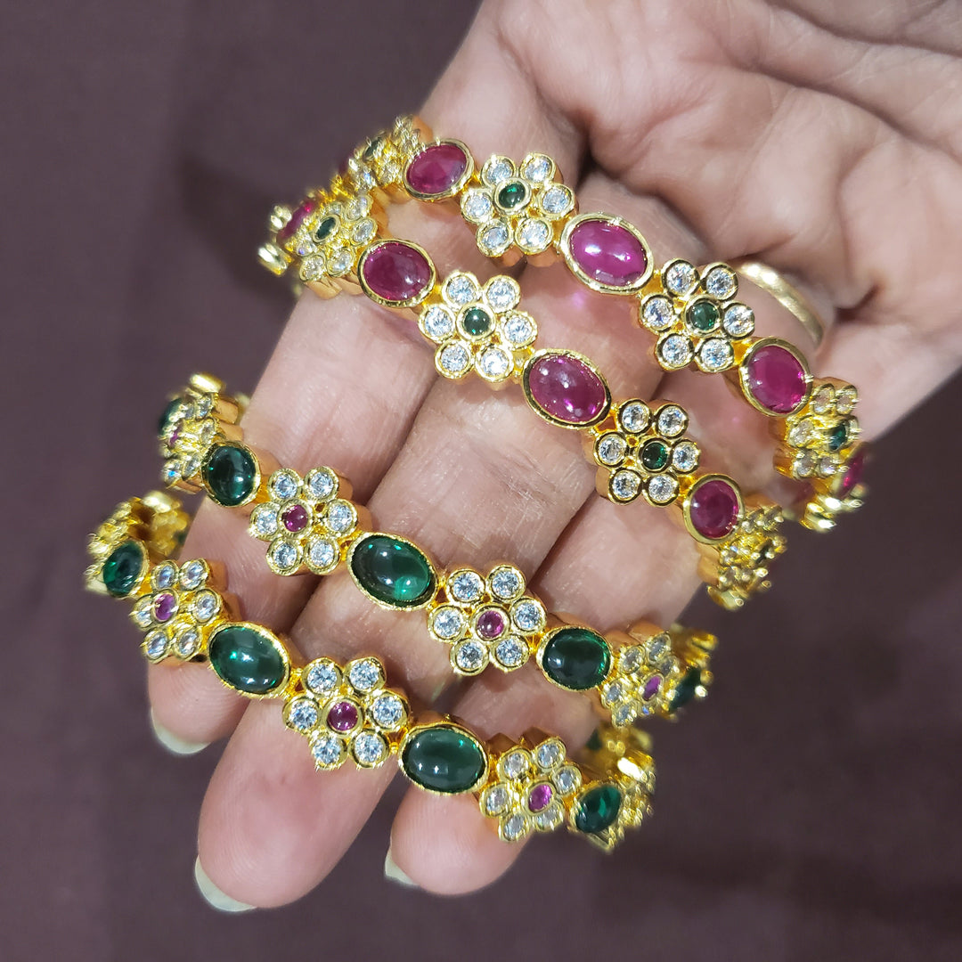 Pink pota stone Bangles