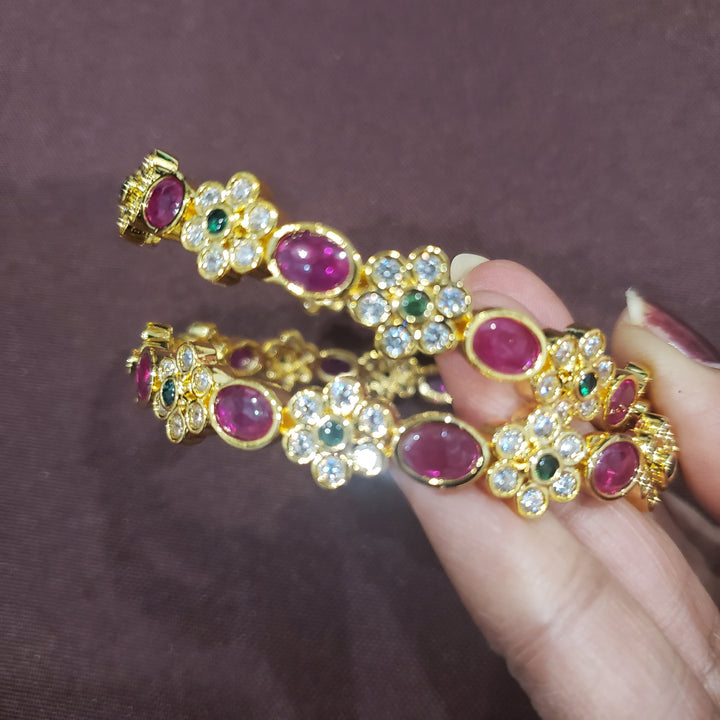 Pink pota stone Bangles
