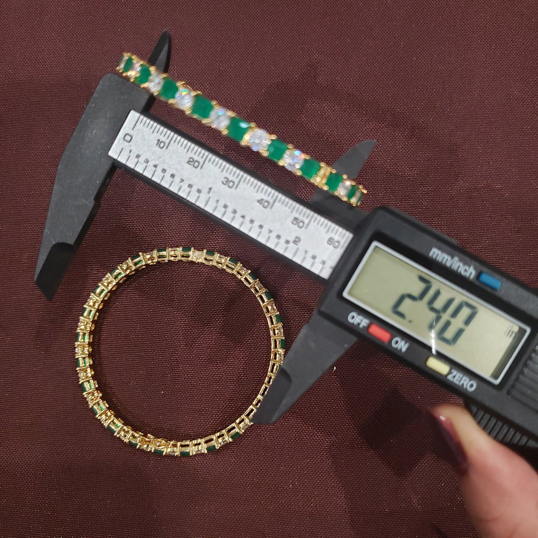 Green and CZ Bangles Set