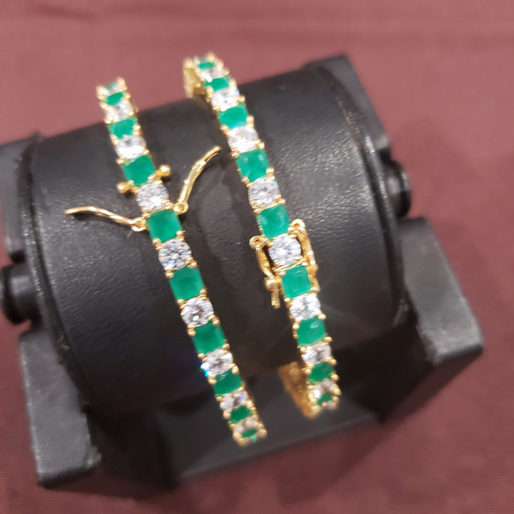 Green and CZ Bangles Set