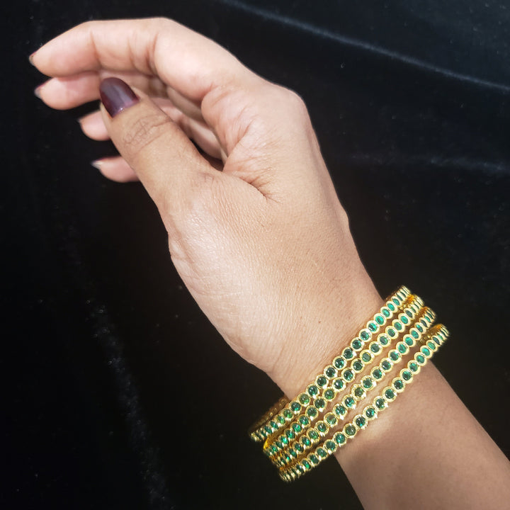 Green pota 4 Bangle set