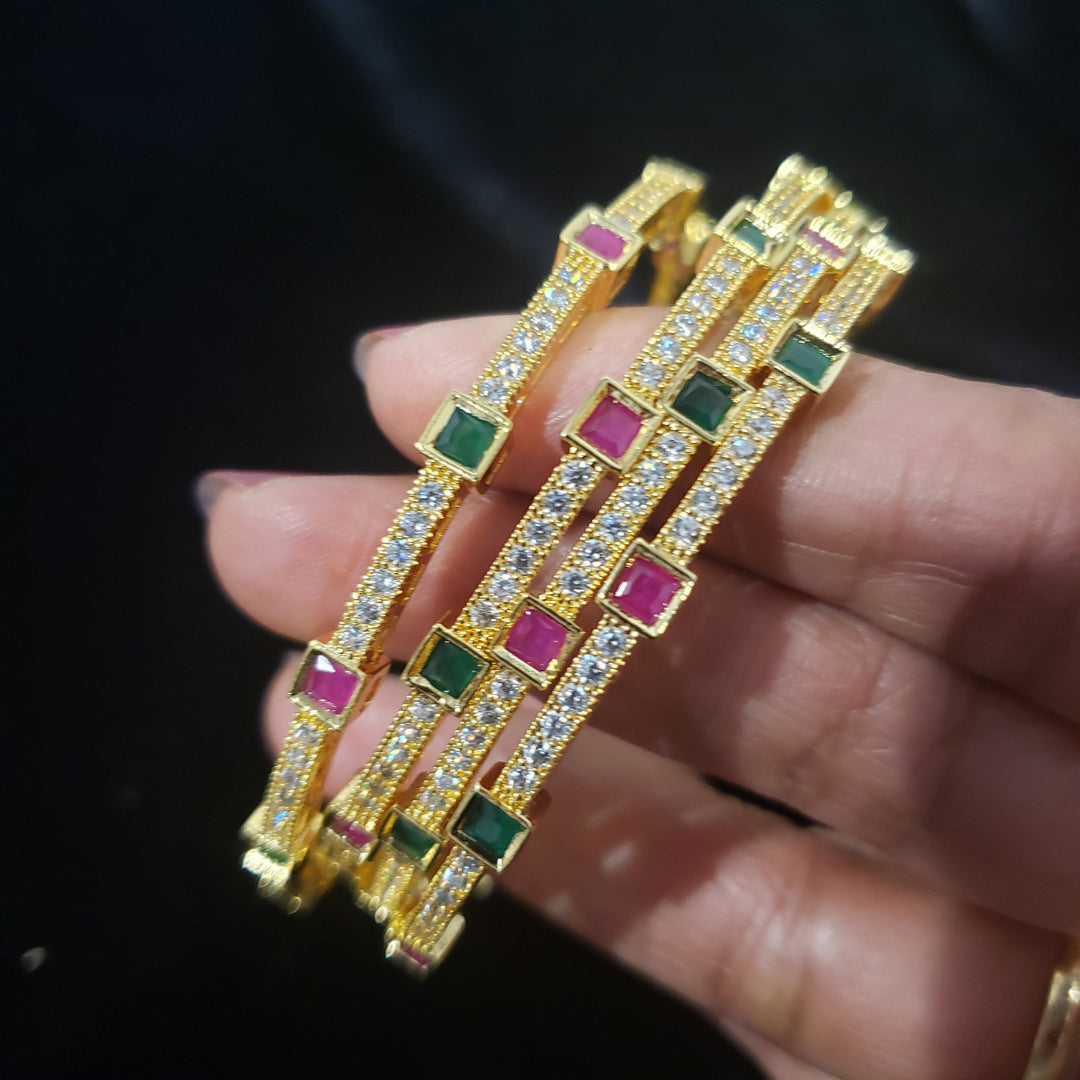 CZ and Ruby Bangles
