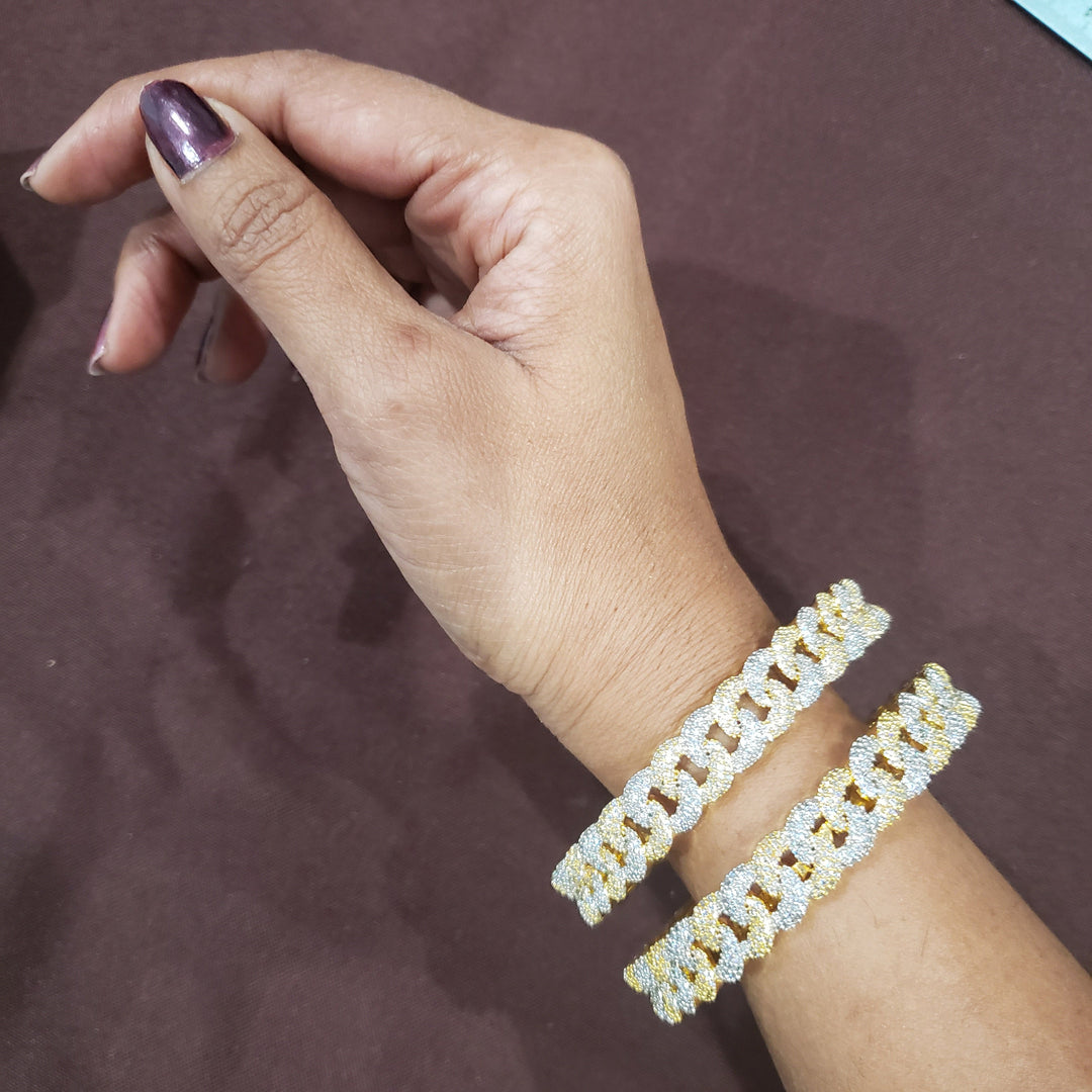 Dual tone 2 Bangle set