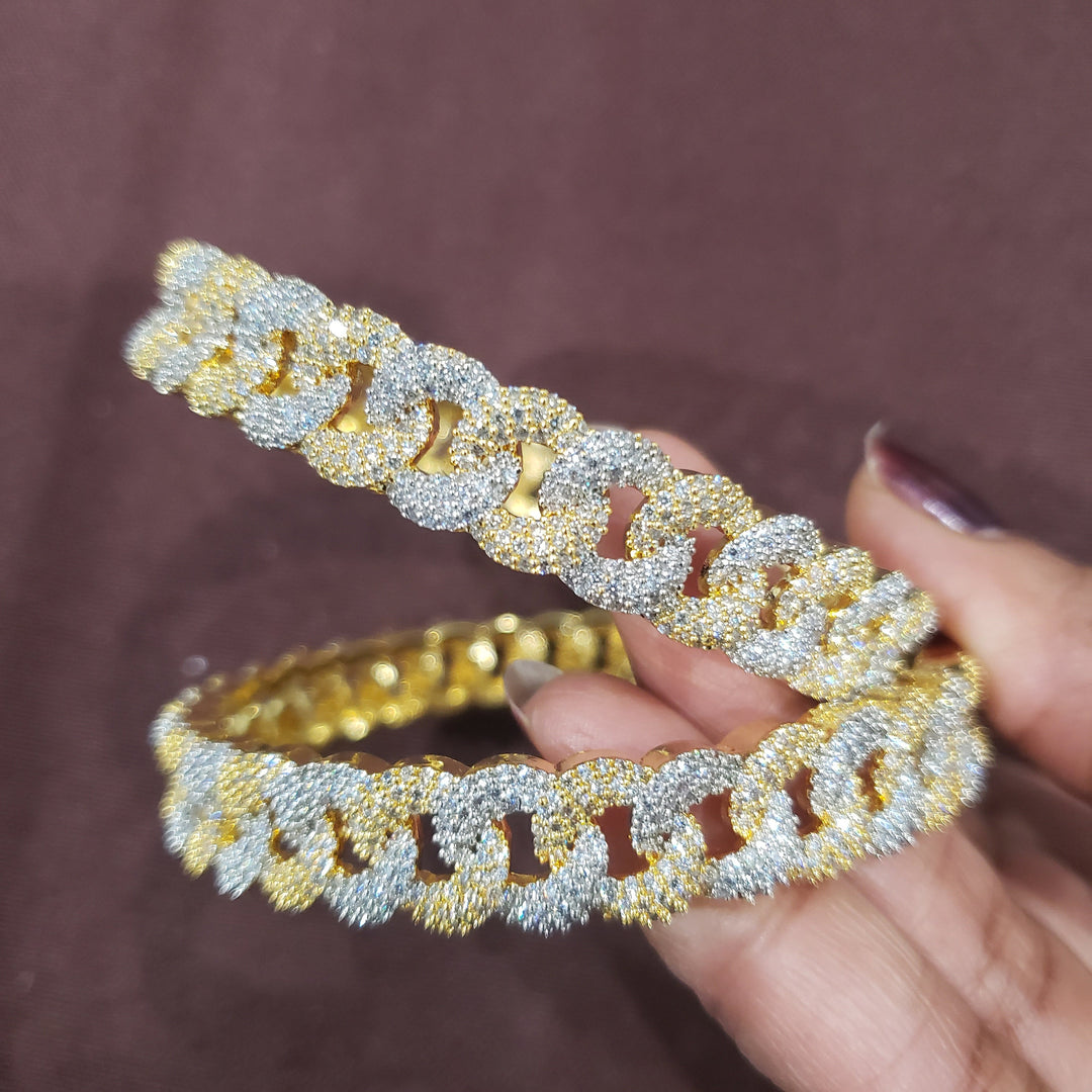 Dual tone 2 Bangle set