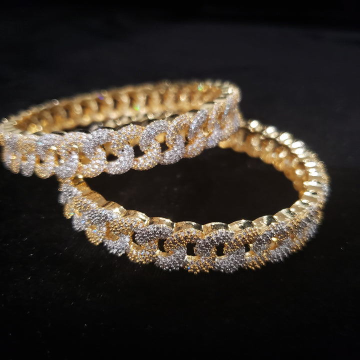 Dual tone 2 Bangle set
