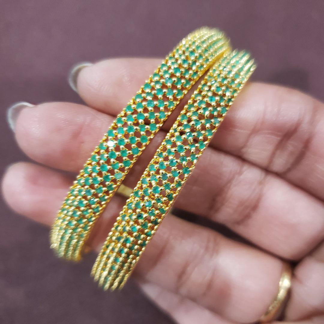 Green Stone Bangles Set