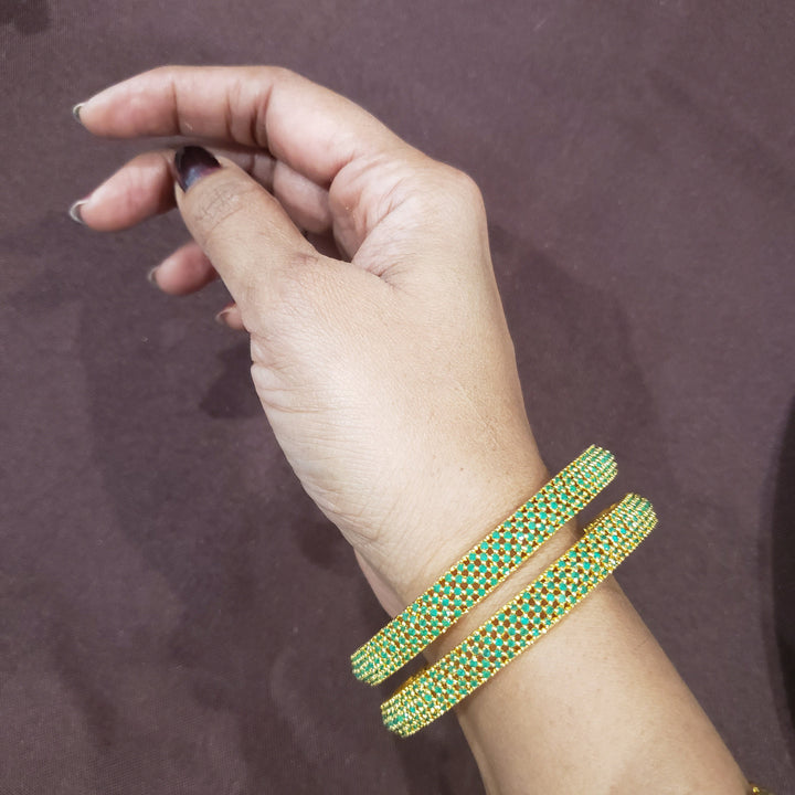 Green Stone Bangles Set