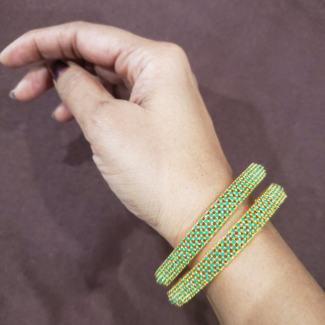Green Stone Bangles Set