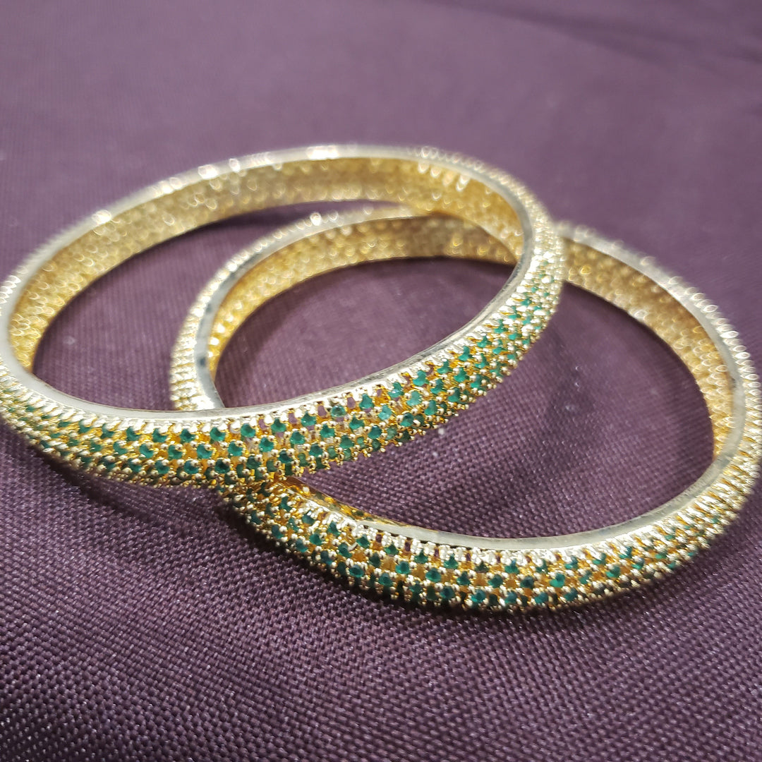 Green Stone Bangles Set