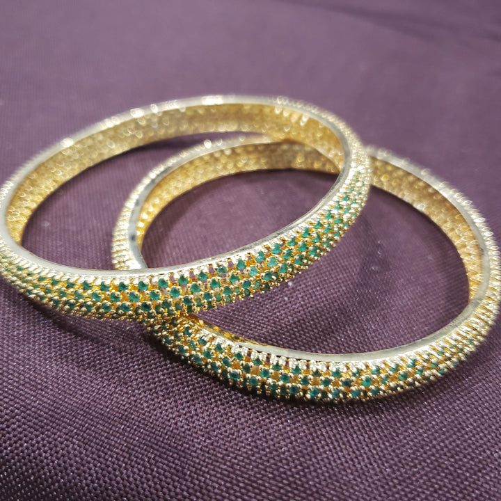 Green Stone Bangles Set