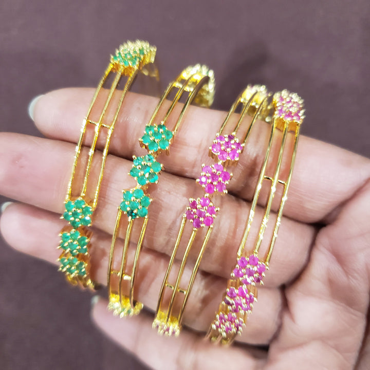 Green stone Bangles Set