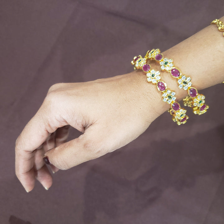 Pink pota stone Bangles
