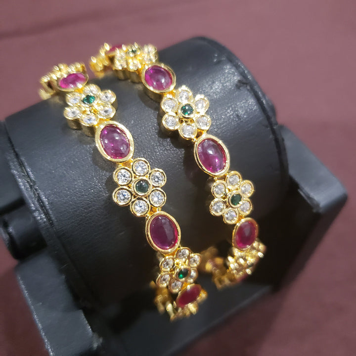 Pink pota stone Bangles