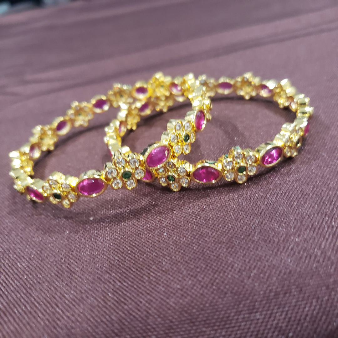 Pink pota stone Bangles