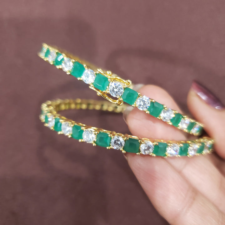 Green CZ Bangles Set