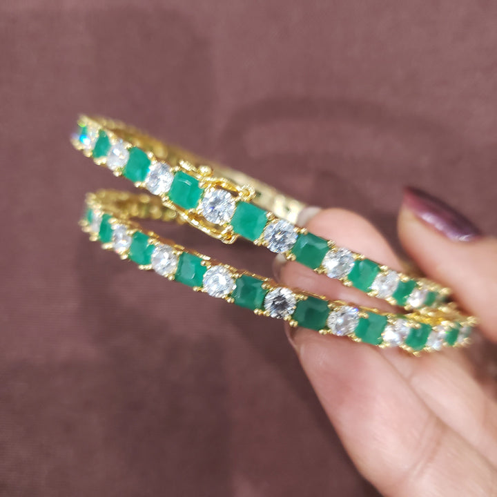 Green CZ Bangles Set