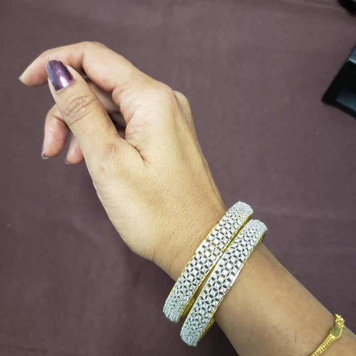 White Stone Indian Bangles