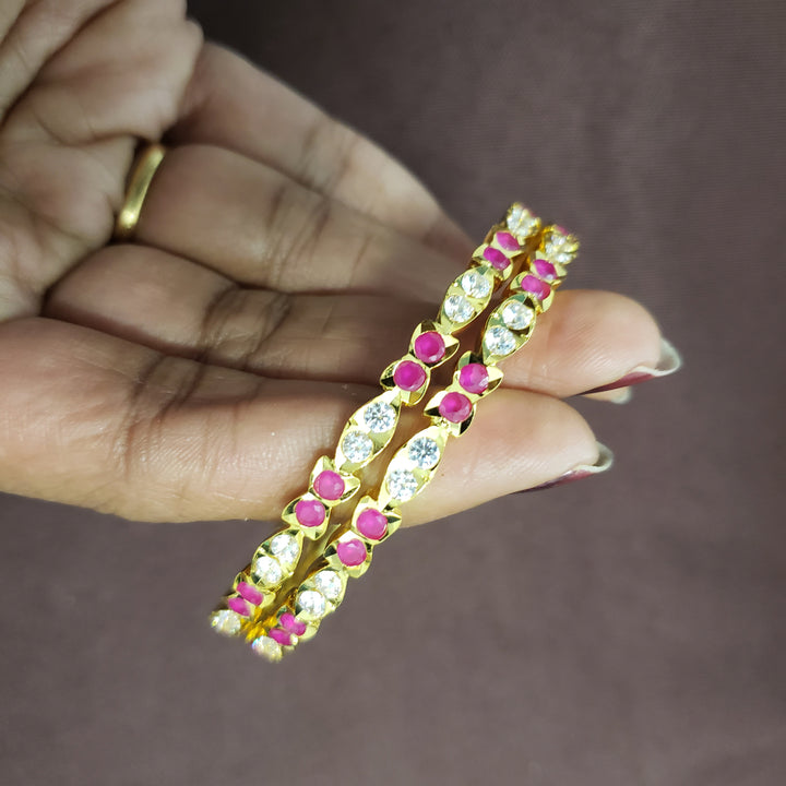 pink stones bangles