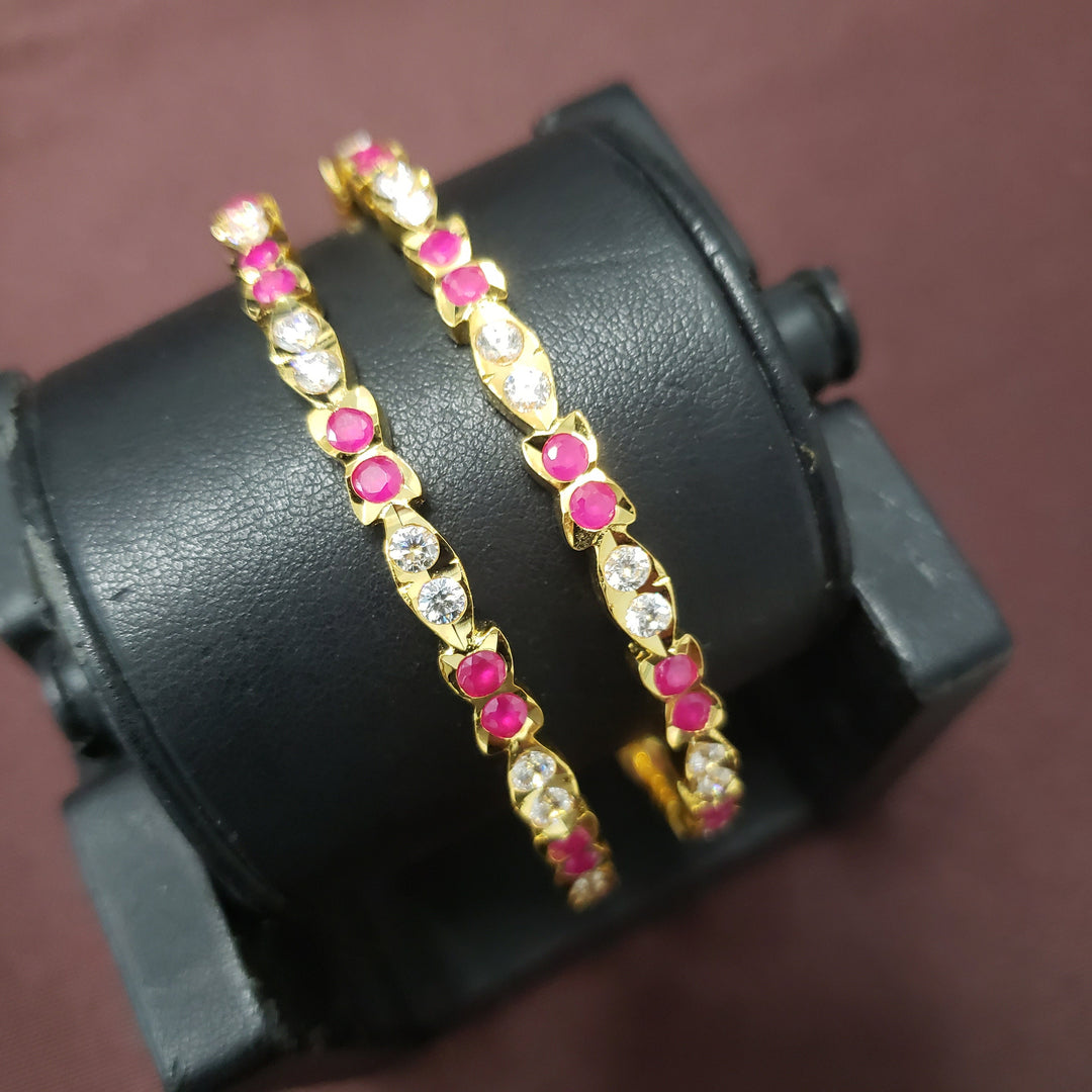 pink stones bangles