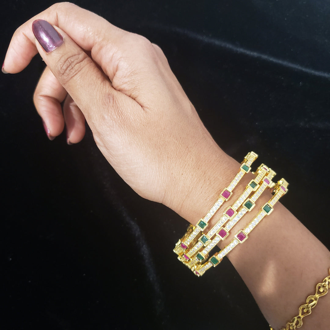 CZ and Ruby Bangles