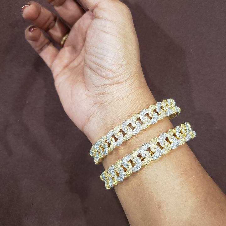 Dual tone 2 Bangle set