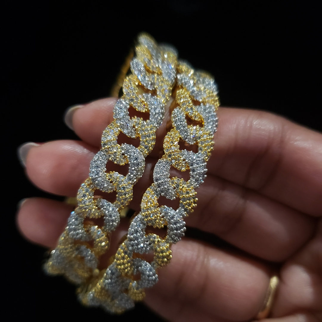 Dual tone 2 Bangle set