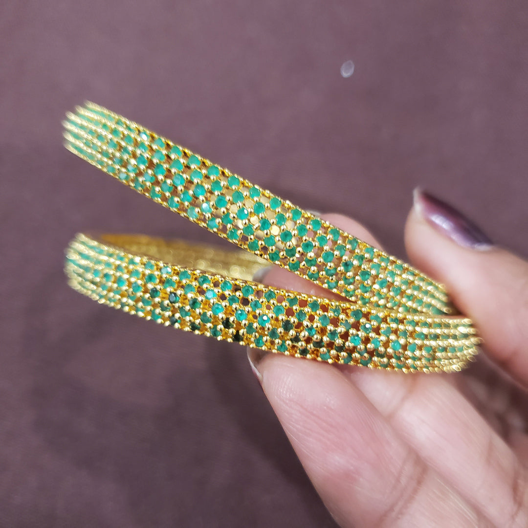 Green Stone Bangles Set