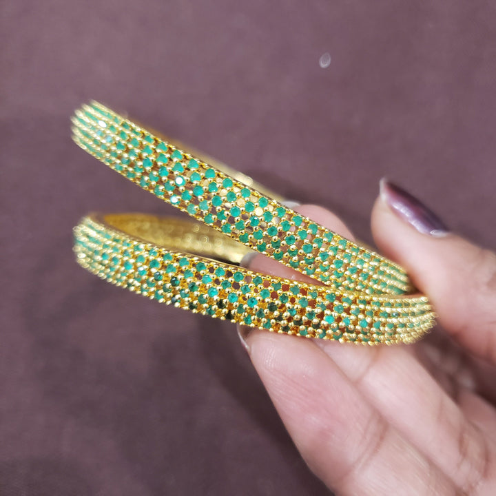 Green Stone Bangles Set
