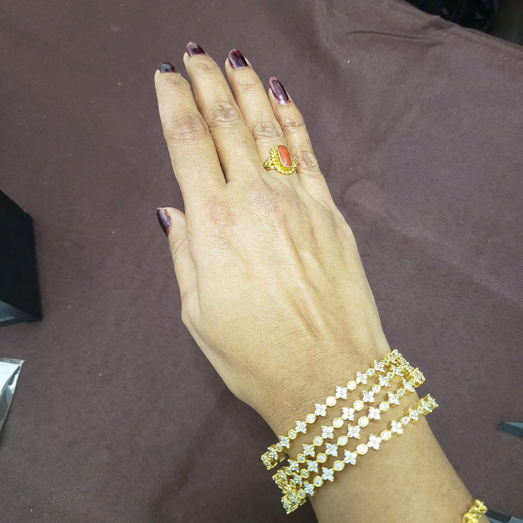White stones bangles
