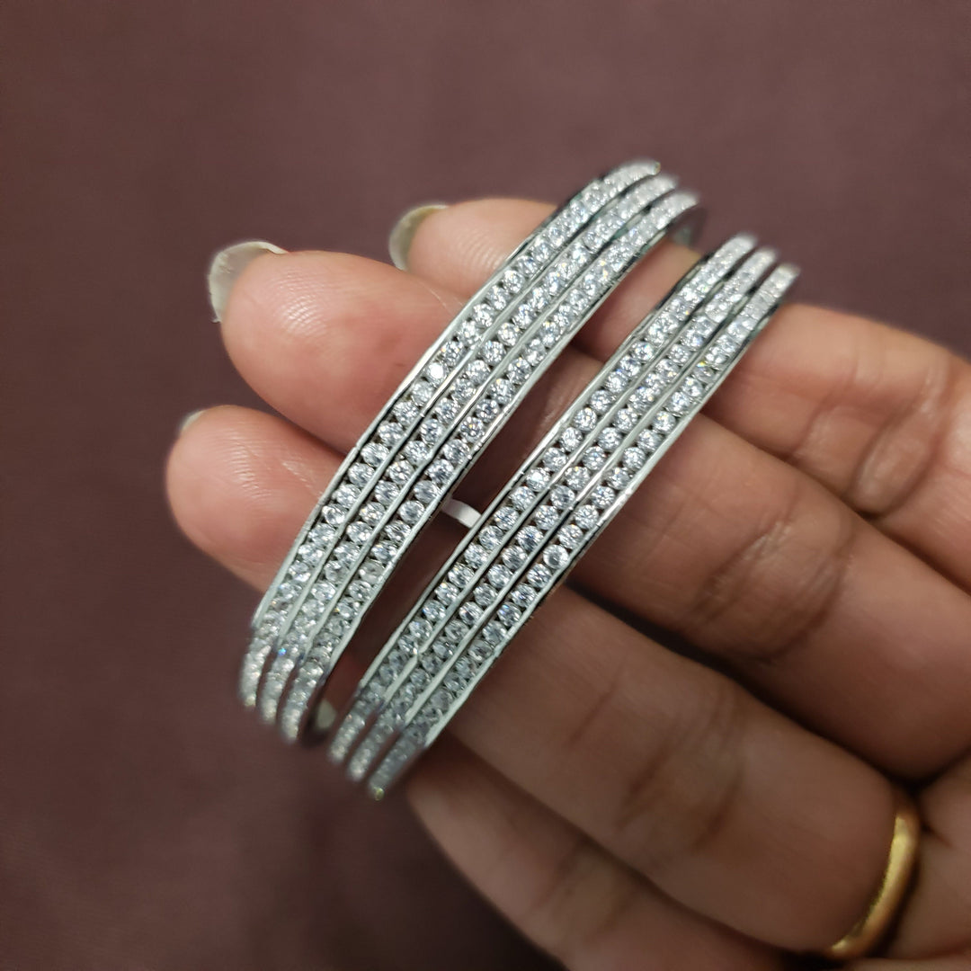 sILVER TONE BANGLES