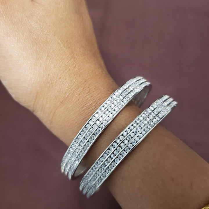 sILVER TONE BANGLES