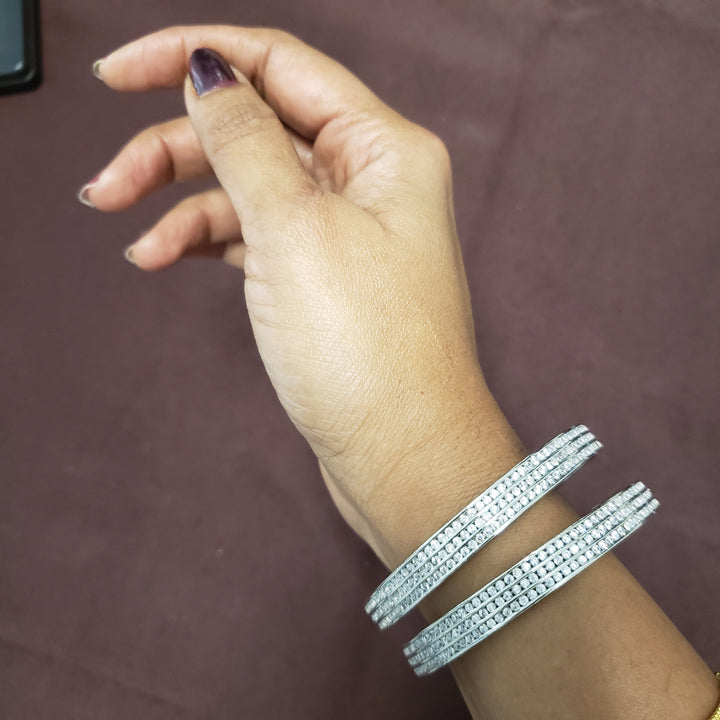sILVER TONE BANGLES