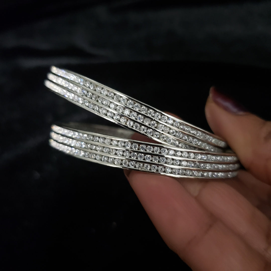 sILVER TONE BANGLES