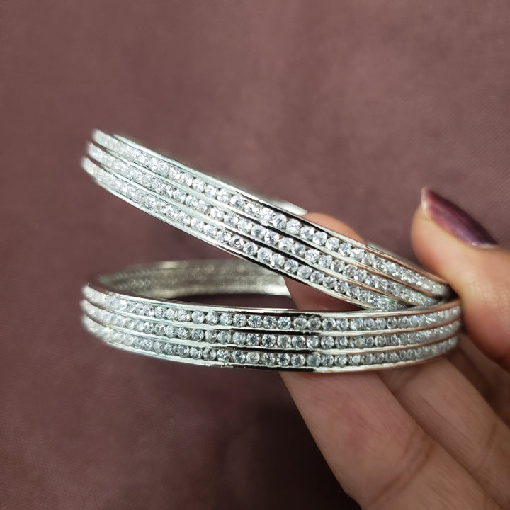 sILVER TONE BANGLES