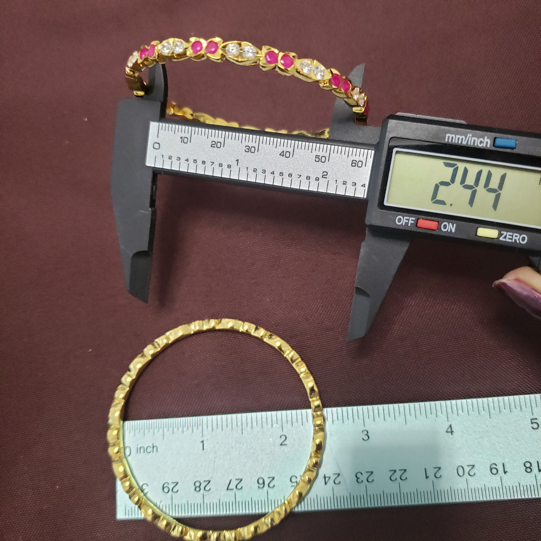 pink stones bangles