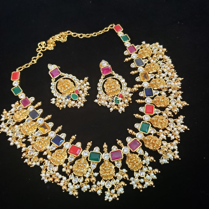 Temple Navaratna Necklace