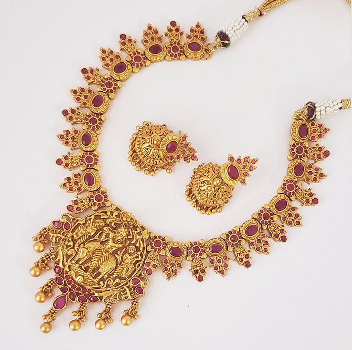 Matt Finish Ruby Necklace