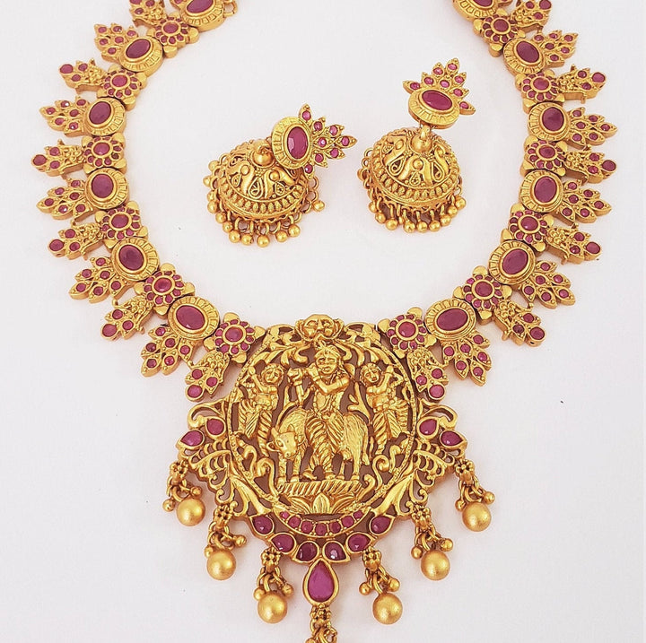 Matt Finish Ruby Necklace