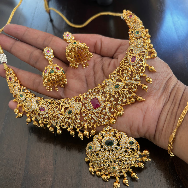 Traditional ruby, emerald SET