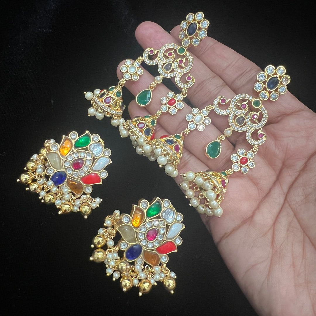 Navrathna earrings