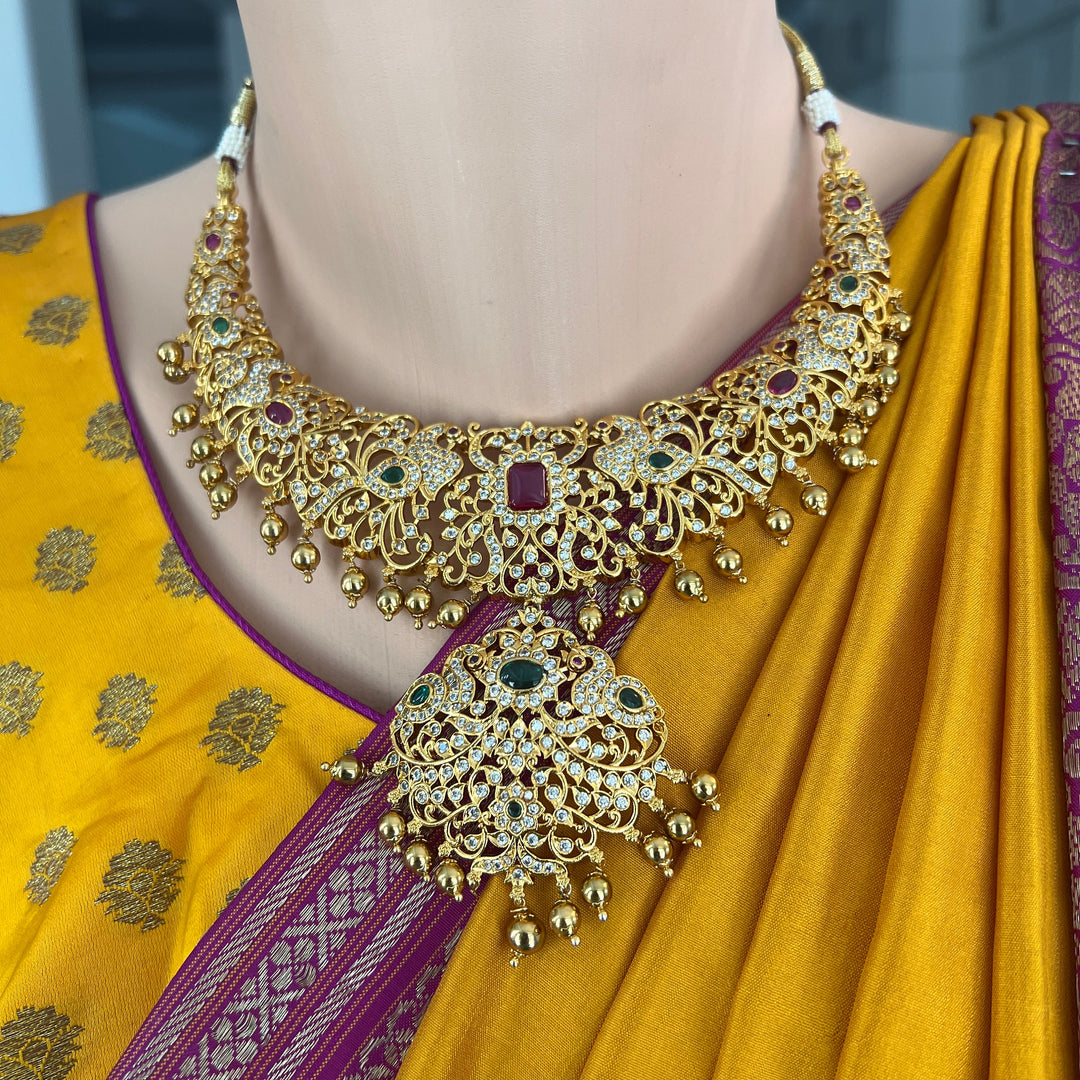Traditional ruby, emerald SET