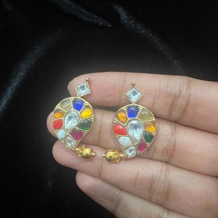 Mango Kundan studs