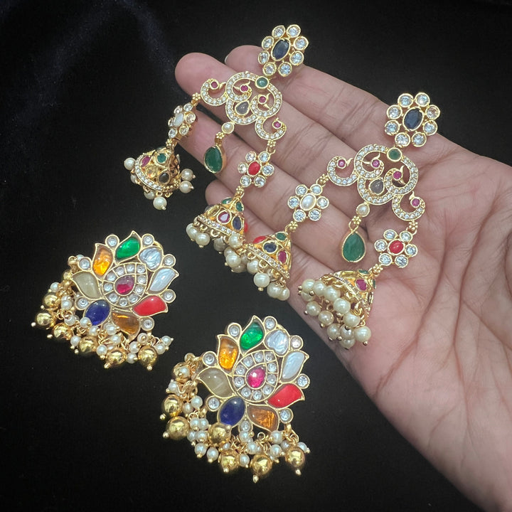 Navrathna earrings