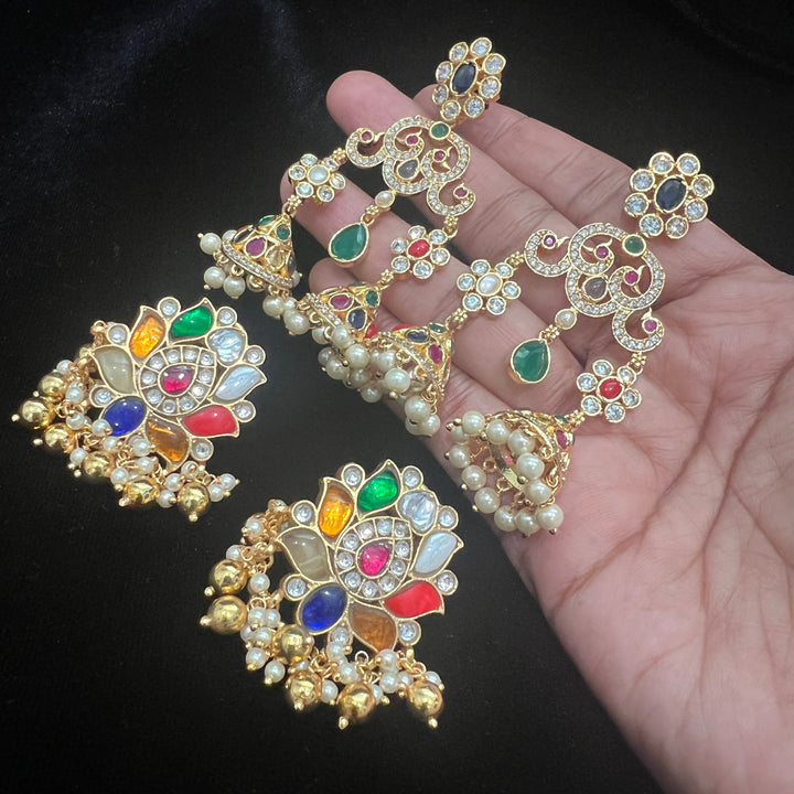 Navrathna earrings