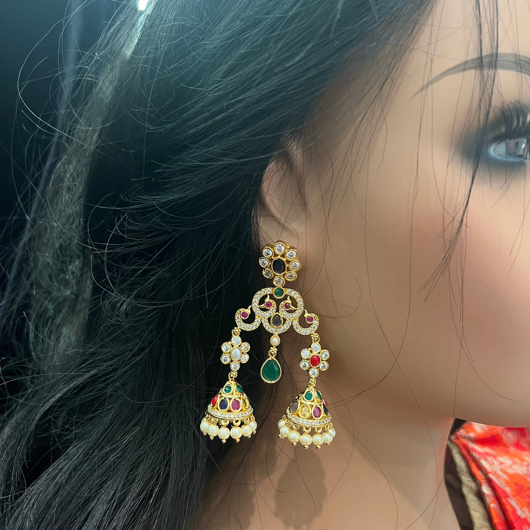 Navrathna earrings