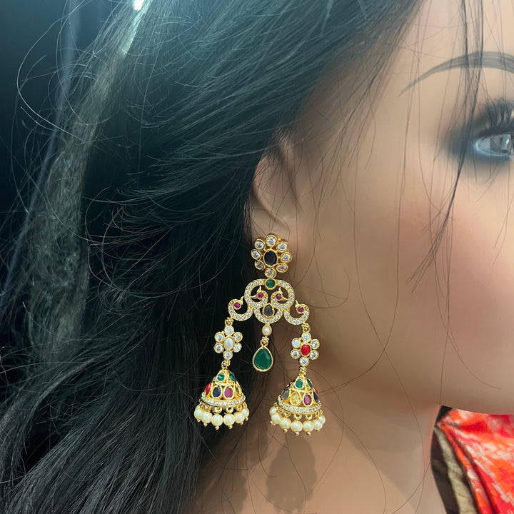Navrathna earrings