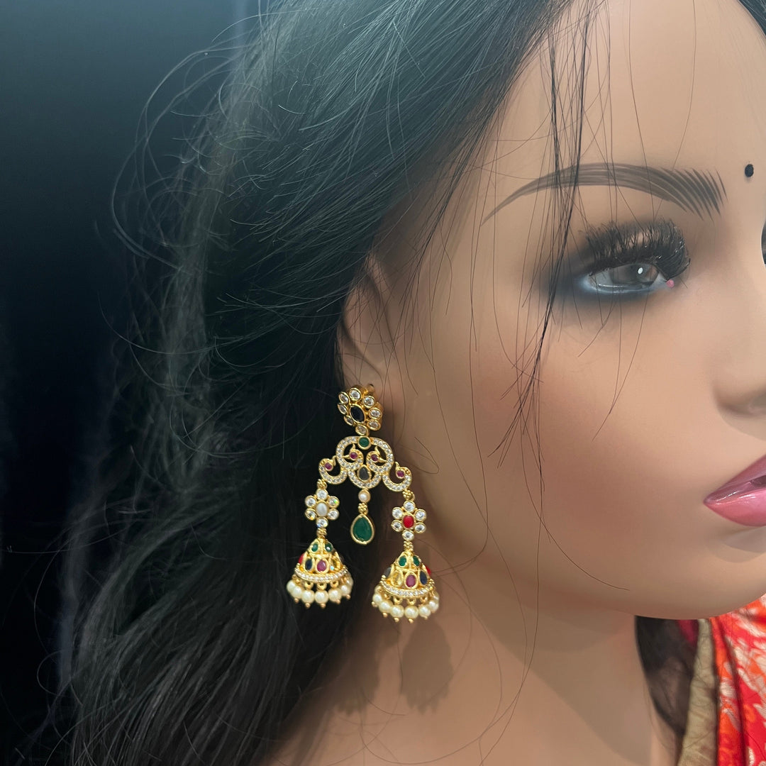 Navrathna earrings